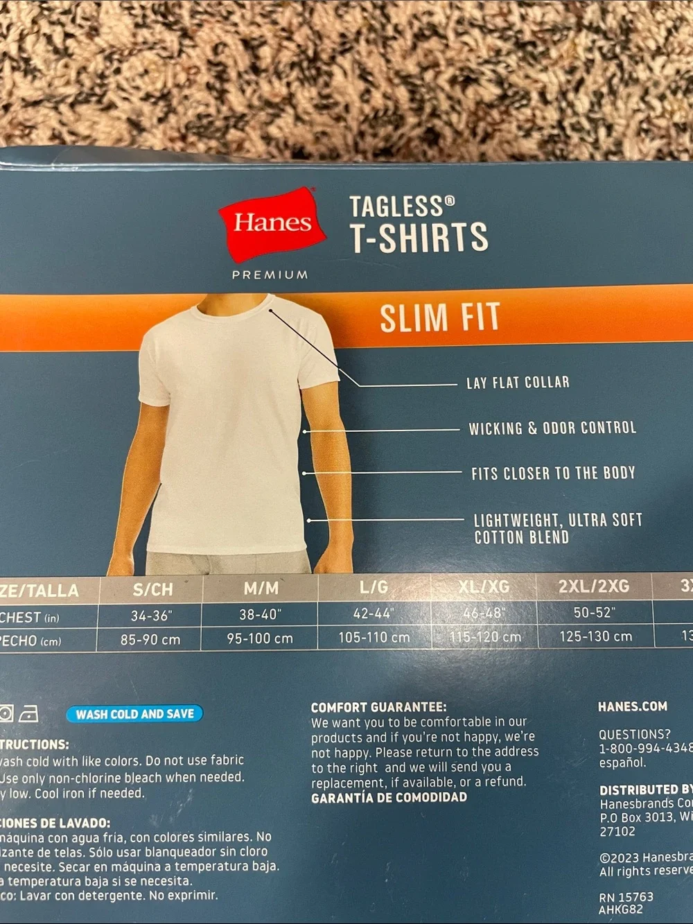 Hanes Slim Fit White Crew Neck T-Shirts - Pack of 5 NEW